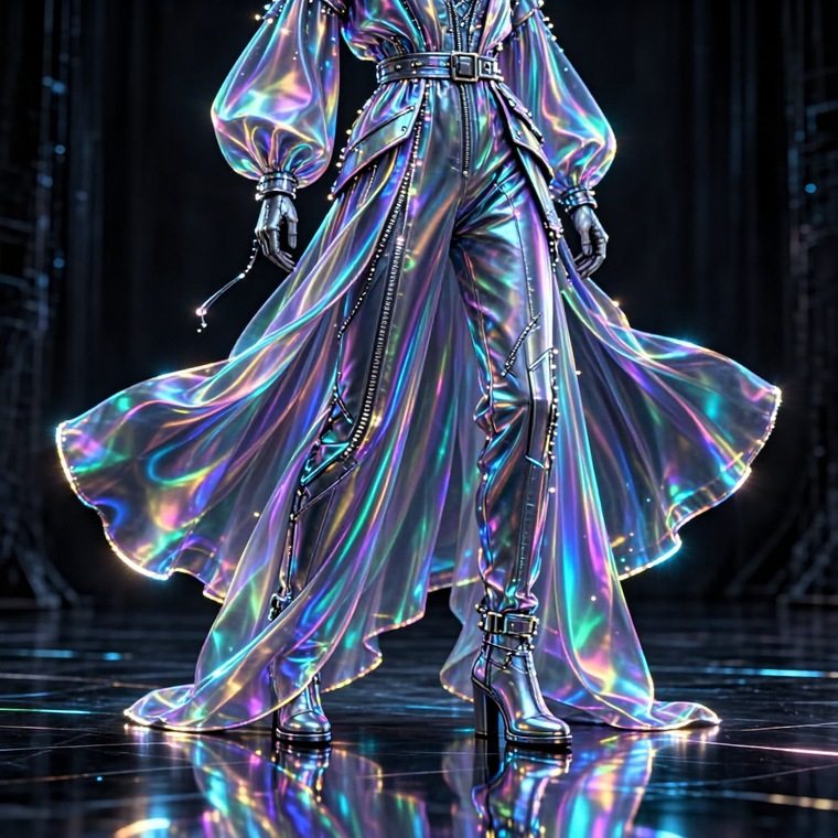 FlowGRPO result for futuristic fashion prompt