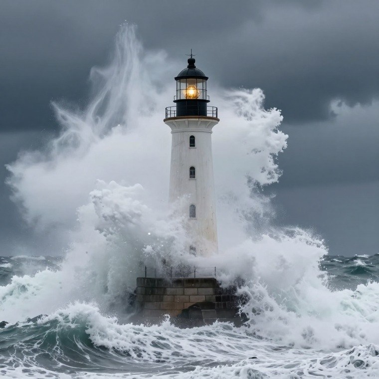 FlowGRPO storm lighthouse result
